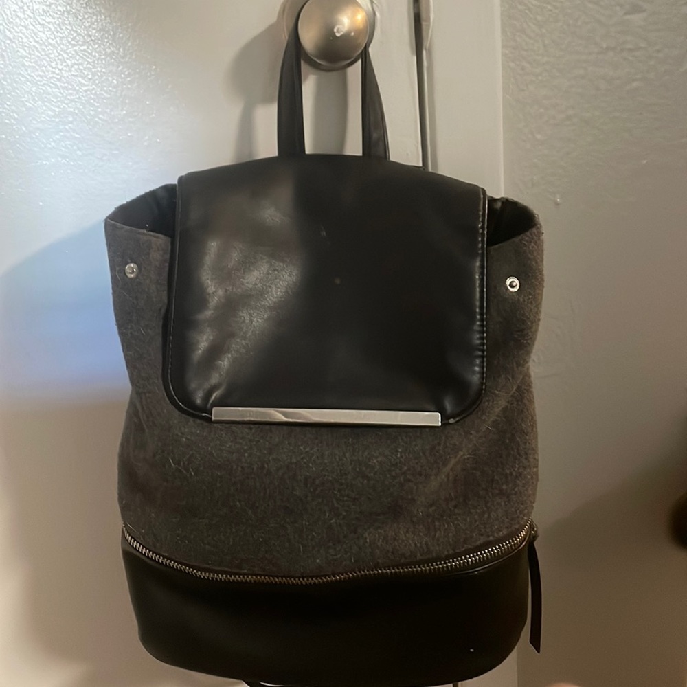 Grey and black  backpack/purse